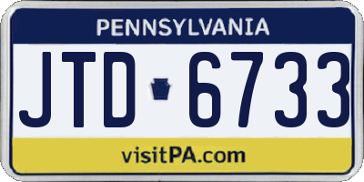 PA license plate JTD6733