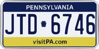 PA license plate JTD6746