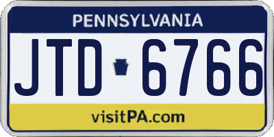 PA license plate JTD6766