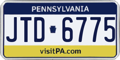 PA license plate JTD6775