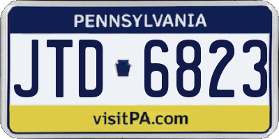 PA license plate JTD6823