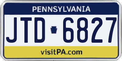 PA license plate JTD6827