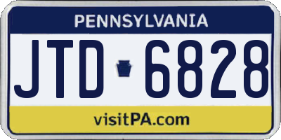 PA license plate JTD6828