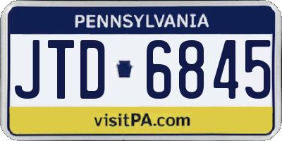 PA license plate JTD6845