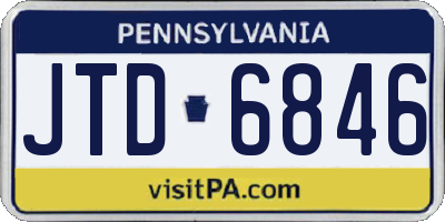 PA license plate JTD6846