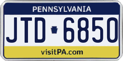 PA license plate JTD6850