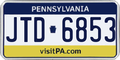 PA license plate JTD6853