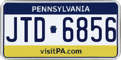 PA license plate JTD6856