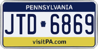 PA license plate JTD6869