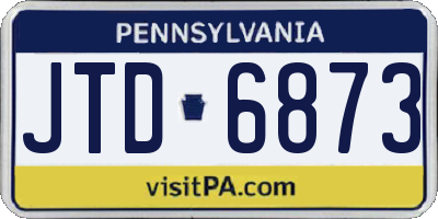 PA license plate JTD6873