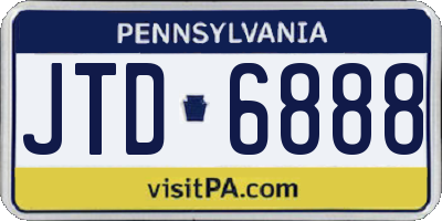 PA license plate JTD6888