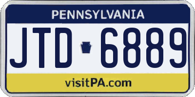 PA license plate JTD6889
