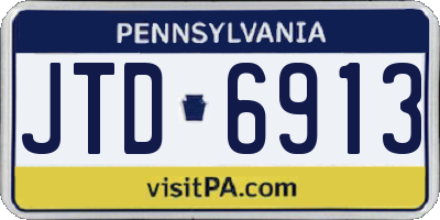 PA license plate JTD6913