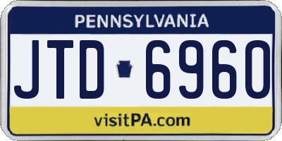 PA license plate JTD6960