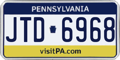 PA license plate JTD6968