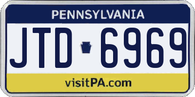PA license plate JTD6969