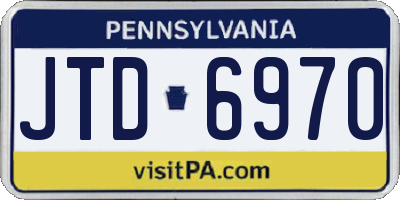PA license plate JTD6970