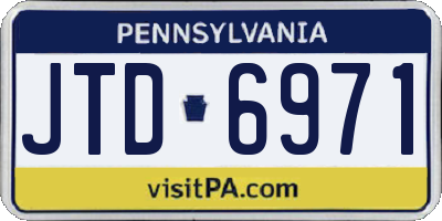PA license plate JTD6971