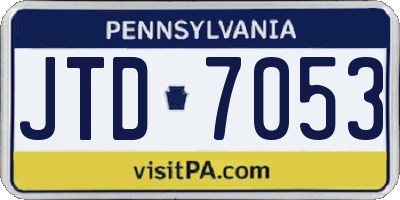 PA license plate JTD7053