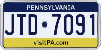 PA license plate JTD7091