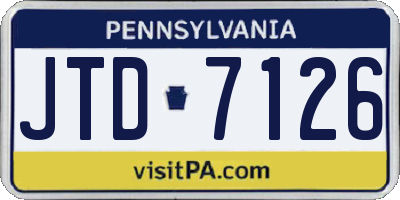 PA license plate JTD7126