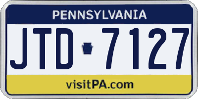 PA license plate JTD7127