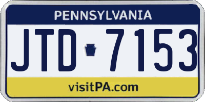 PA license plate JTD7153