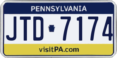 PA license plate JTD7174
