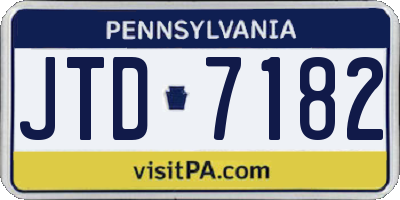 PA license plate JTD7182