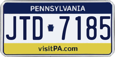 PA license plate JTD7185