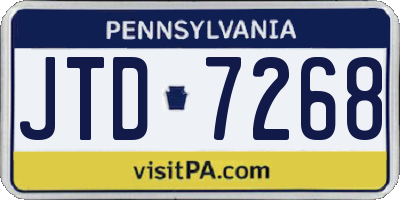 PA license plate JTD7268
