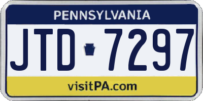 PA license plate JTD7297