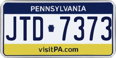 PA license plate JTD7373