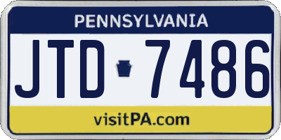 PA license plate JTD7486