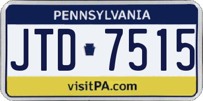 PA license plate JTD7515
