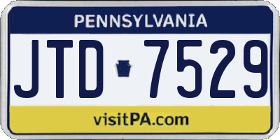 PA license plate JTD7529