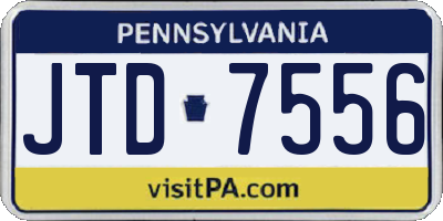 PA license plate JTD7556