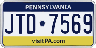 PA license plate JTD7569