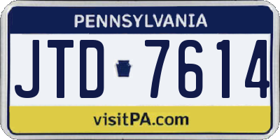 PA license plate JTD7614