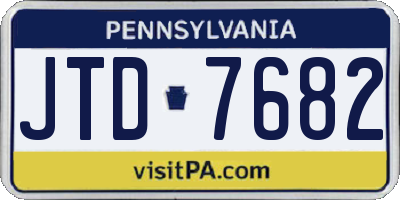 PA license plate JTD7682