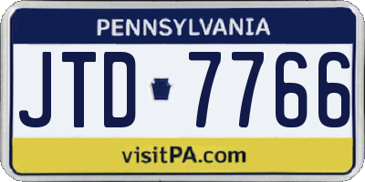 PA license plate JTD7766