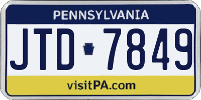 PA license plate JTD7849