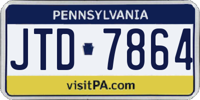 PA license plate JTD7864