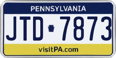 PA license plate JTD7873