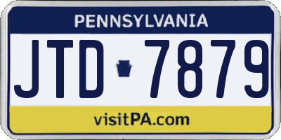PA license plate JTD7879