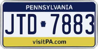 PA license plate JTD7883