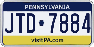 PA license plate JTD7884