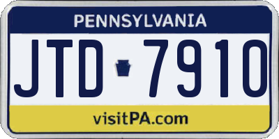 PA license plate JTD7910