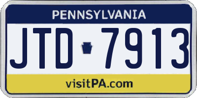 PA license plate JTD7913
