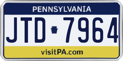 PA license plate JTD7964